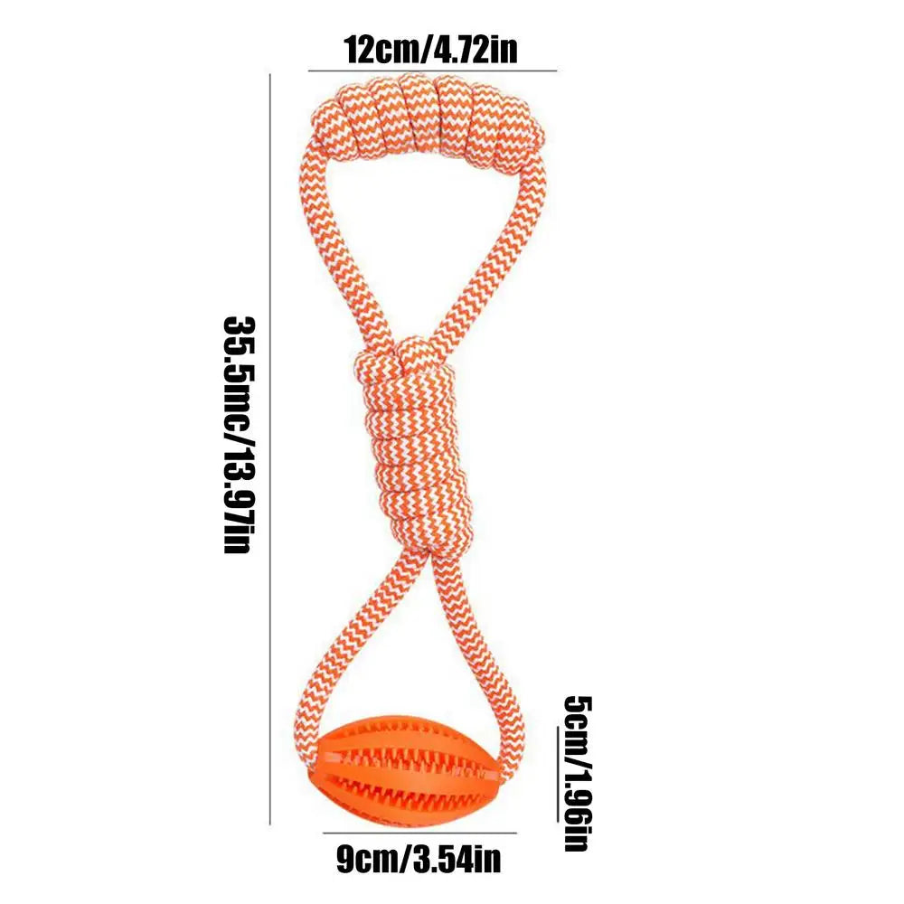 Dog Rope Ball Toy Dog Rope Toy with Ball Food Leakage Design Food Dispenser String Pet Chew Supplies for Medium and Small Puppy