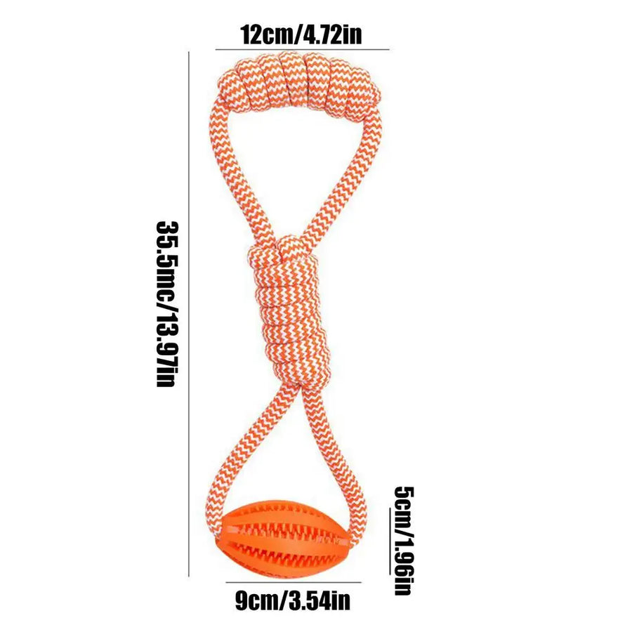 Dog Rope Ball Toy Dog Rope Toy with Ball Food Leakage Design Food Dispenser String Pet Chew Supplies for Medium and Small Puppy
